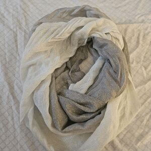 Elegant Silver and Gray Infinity Scarf